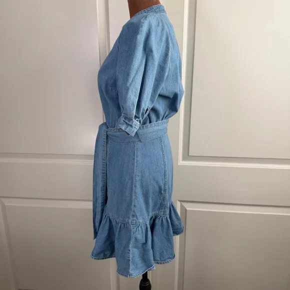 Veronica Beard Kanika Belted Denim Minidress in Iceberg - Small - Picture 12 of 16